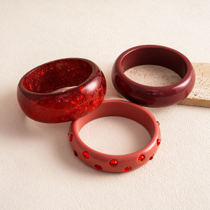 Bracelets Pour Femmes En Résine À Dégradé De Couleurs Rétro De La Série Simple h5 Image4