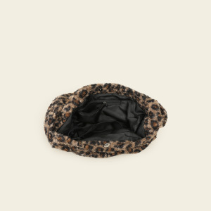 Sacs À Bandoulière Carrés Pour Femmes En Polyester À Imprimé Léopard Duveteux, Style Décontracté h5 Image3