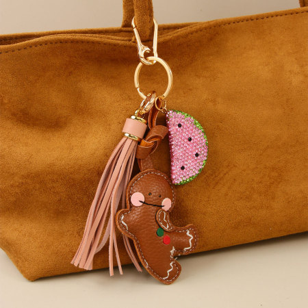 Breloques De Sac En Pu Avec Strass Et Pompons De Noël Mignons Et Fruités, Collection Simple Series 2