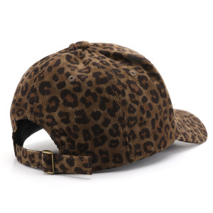 Casquette De Baseball Femme En Velours Côtelé Imprimé Léopard Décontracté h5 Image3