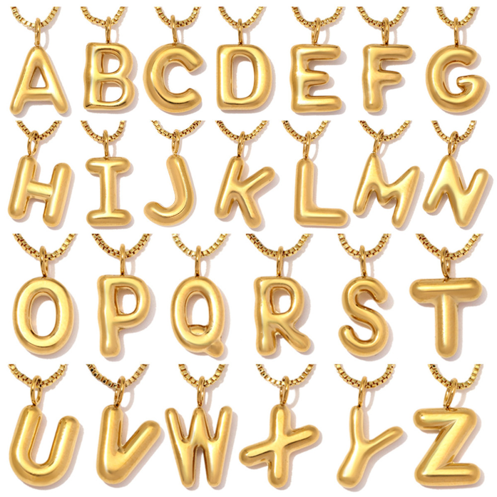 Pendentifs Femme Étanches En Acier Inoxydable, Collection Simple Series Diy, Avec Lettres Image4