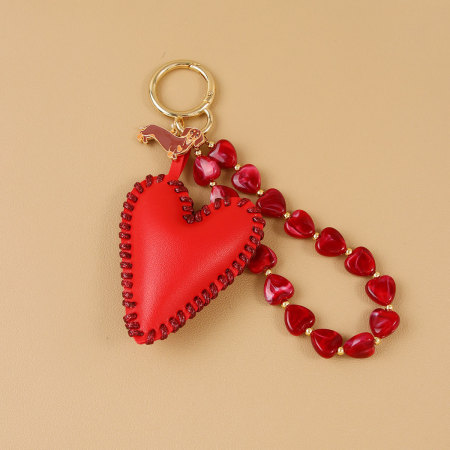 Breloques Pour Sac En Acrylique, Perles Unies En Forme De Cœur, Collection Simple Series Daily 2
