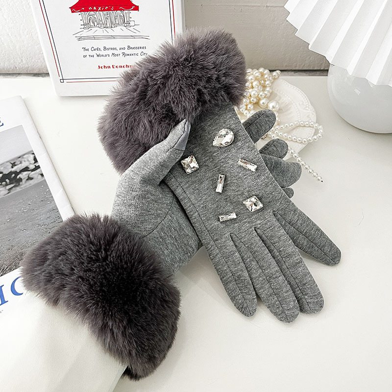Gants En Laine Élégants, Unis, À Forme Géométrique, De Couleur Unie, De La Série Luxueuse h5Image4