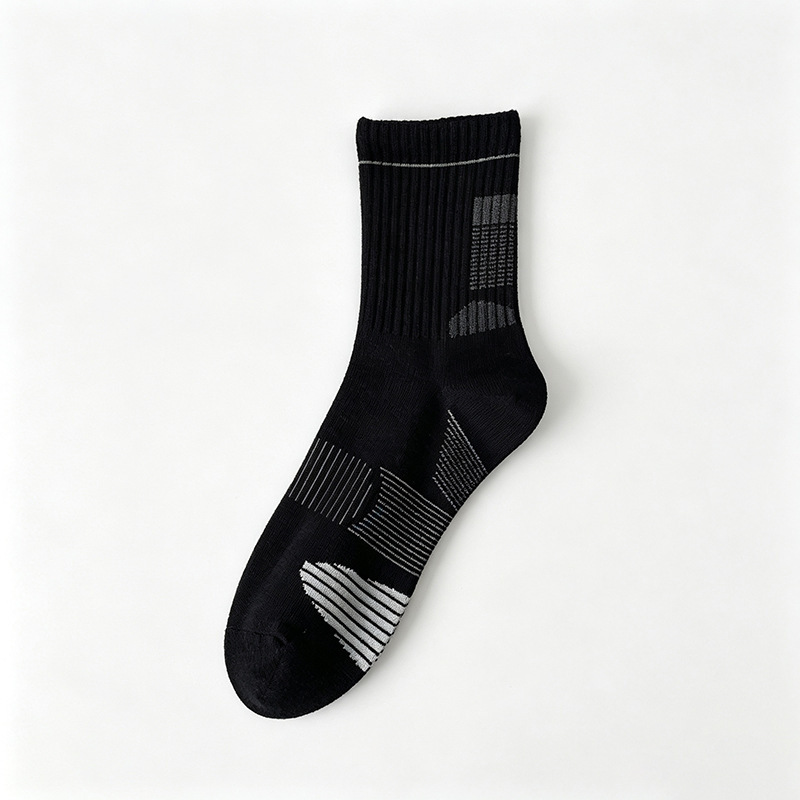 Chaussettes Mi-Mollet Unisexes À Rayures Sportives Et Rebondissantes 
