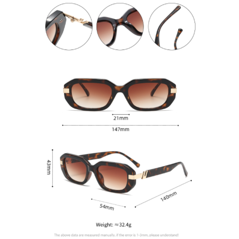Lunettes De Soleil Rétro À Imprimé Léopard Dégradé De La Série Simple Image5