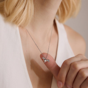 Colliers Pendentifs Pour Femmes En Acier Inoxydable, Couleur Or, En Forme De Teckel h5 Image2