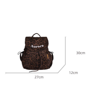 Sac À Dos Femme En Toile Imprimée Léopard Avec Inscription Brodée Style Décontracté h5 Image7