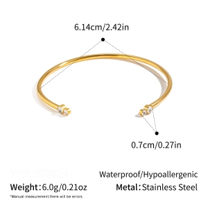 Bracelets Manchettes Pour Femmes En Acier Inoxydable Doré, Forme Géométrique Simple h5 