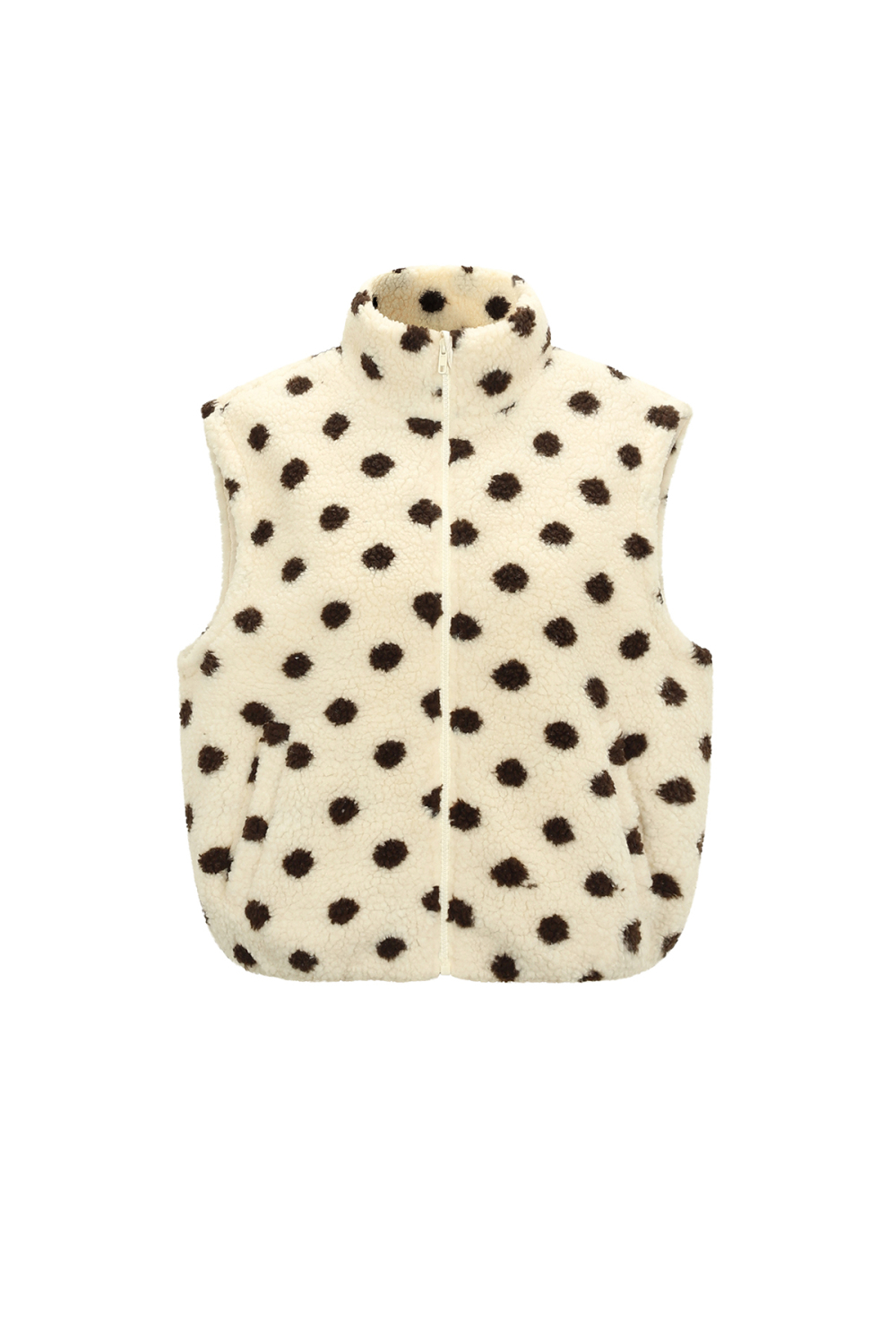 Gilets Décontractés À Pois, Coupe Ajustée, En Fibre De Polyester (Polyester) 