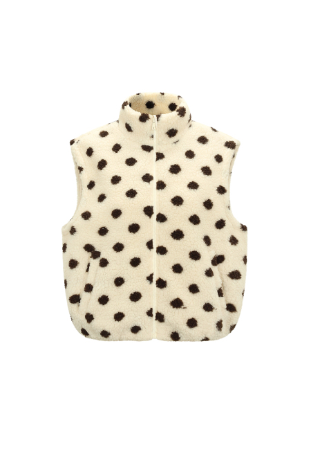 Gilets Décontractés À Pois, Coupe Ajustée, En Fibre De Polyester (Polyester)