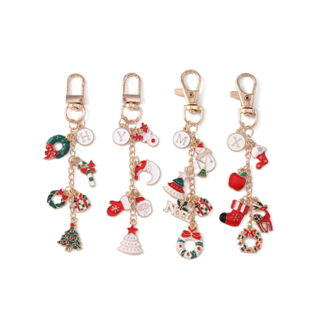 Porte-Clés Ethnique Mignon En Alliage Avec Lettre De Noël