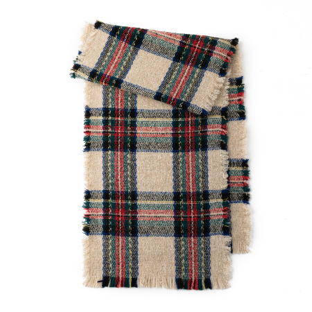 Écharpes D'Hiver Simple Series Retro Plaid En Laine Et Polyester Mélangés, Coloris Assortis 2
