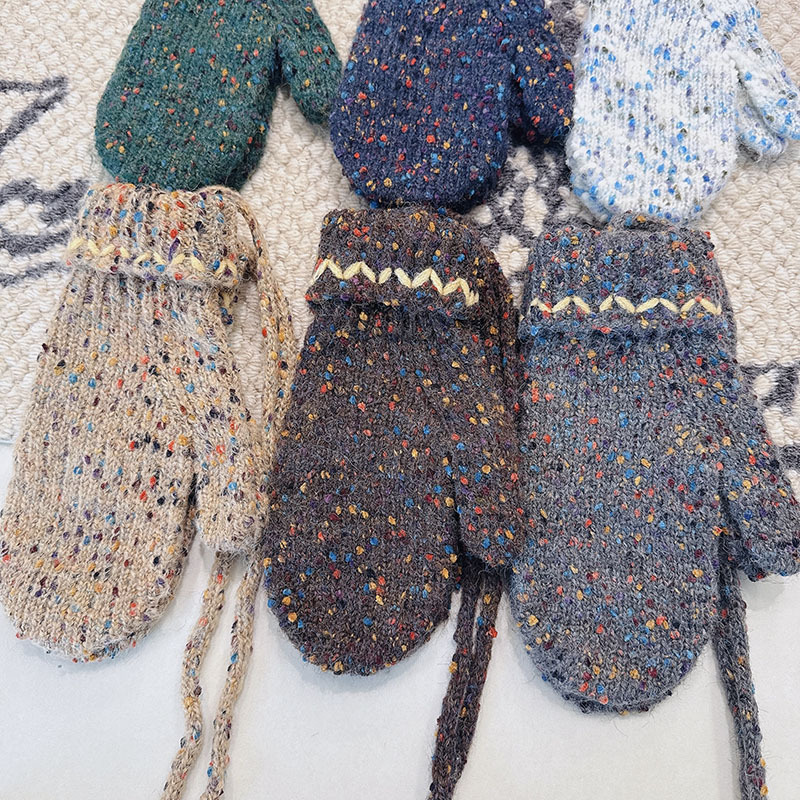 Gants Ethniques Décontractés En Laine Tissée Mélangée Polyester, Couleurs Assorties Image6