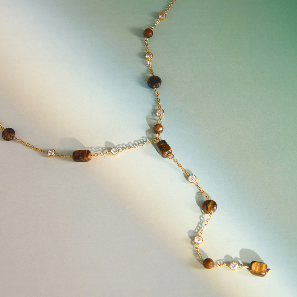 Ensembles De Colliers Pour Femmes En Perles Et Pierres Naturelles Couleur Or Image2