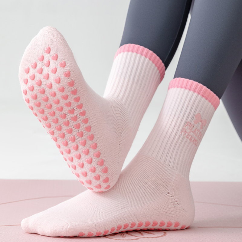Chaussettes Mi-Mollet Pour Femmes, Style Sport, Lettres Colorées Et Cœur, À Rebond Intense Image8
