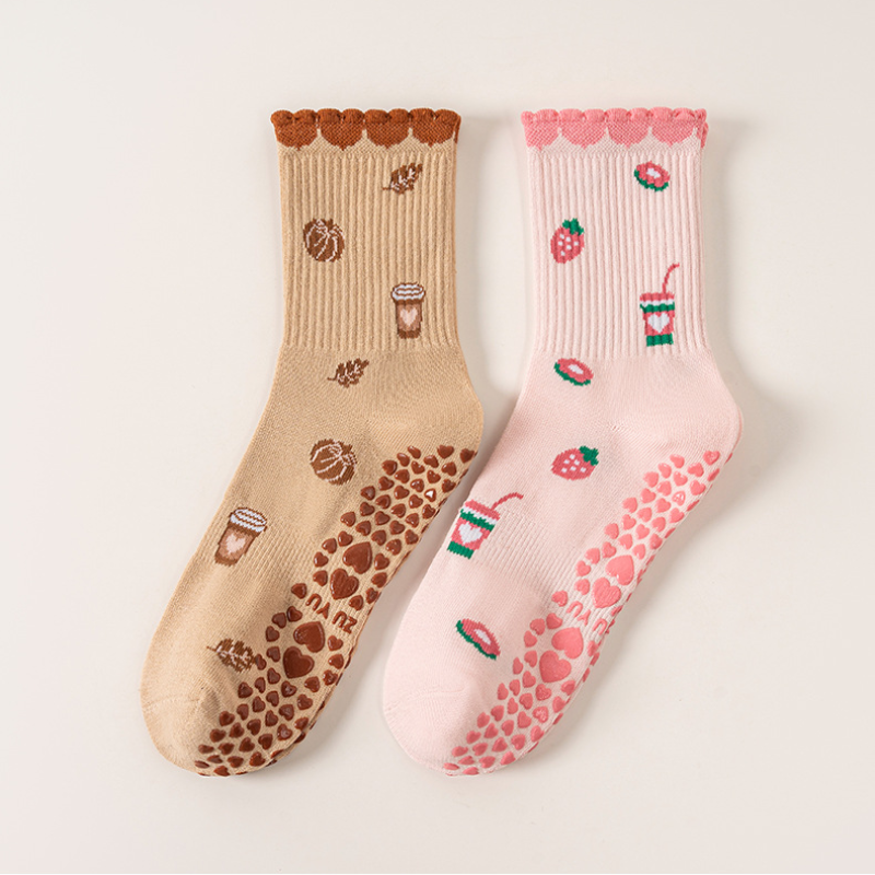 Chaussettes Mi-Mollet Pour Femmes, Style Sport, À Imprimé Cœur Intégral, Couleur Unie, Rebondissant Image3