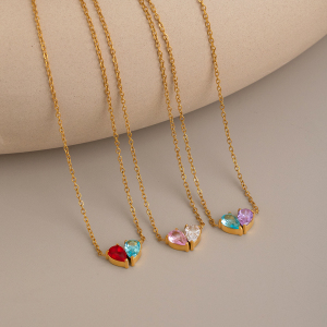 Colliers Pendentifs Pour Femmes En Acier Inoxydable, Couleur Or, Avec Zircon En Forme De Goutte h5 Image2