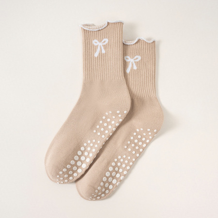 Chaussettes Mi-Mollet Sport À Rebond Élevé Pour Femmes, Couleur Unie