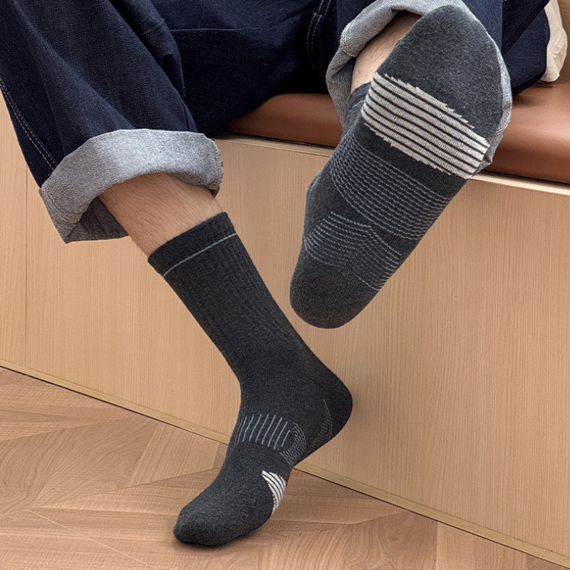 Chaussettes Mi-Mollet Unisexes À Rayures Sportives Et Rebondissantes Image6