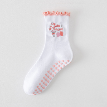Chaussettes Mi-Mollet Pour Femmes, Style Sport, Avec Lettres, Couleurs Contrastées, Motif Cœur, Fruits Et Légumes.