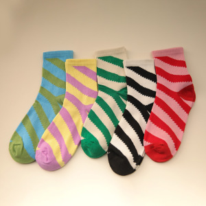 Chaussettes Mi-Mollet À Rayures Décontractées Pour Femmes h5 Image5