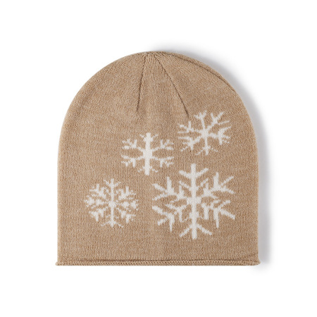 Bonnet Femme En Polyester À Motif Flocons De Neige
