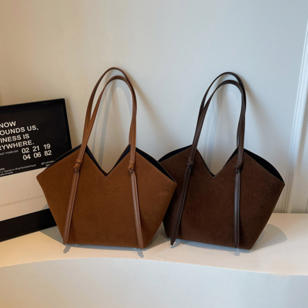 Sacs Cabas Pour Femmes En Daim Uni, Style Parisien Chic 2