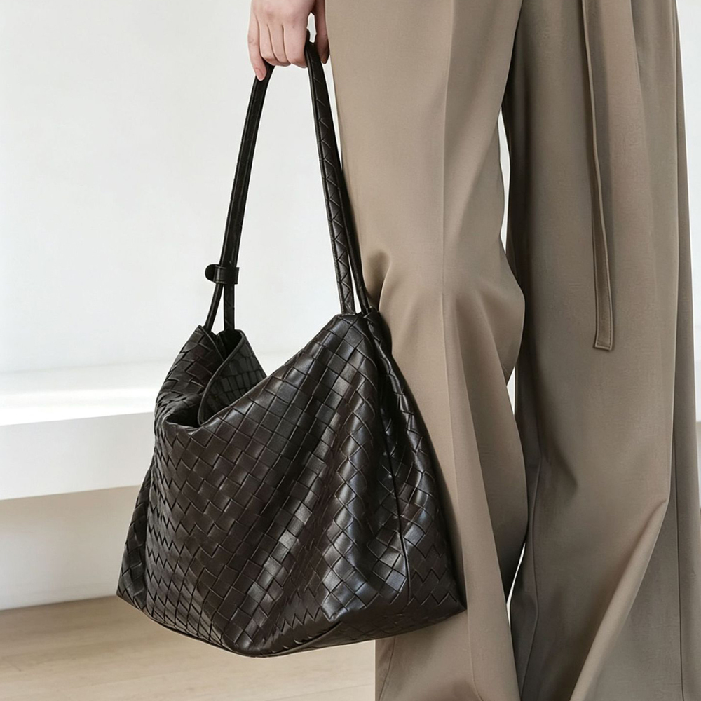 Sacs À Bandoulière Femme En Pu Tissé Uni Style Bureau Image2