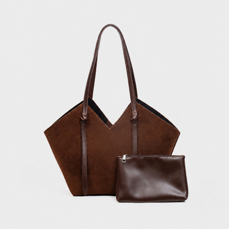 Sacs Cabas Pour Femmes En Daim Uni, Style Parisien Chic