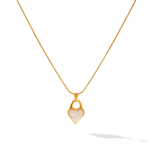 Colliers Pendentifs Pour Femmes Simple Series Daily Heart En Acier Inoxydable Étanche Couleur Or h5 
