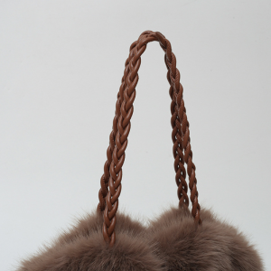 Sacs À Bandoulière Carrés Pour Femmes, Style Décontracté, Couleur Unie, Imitation Fourrure Duveteuse h5 Image9