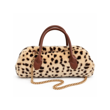 Sacs Bandoulière Femme Style Décontracté, Couleur Unie Duveteuse, Imitation Fourrure À Imprimé Animal, Portés Est-Ouest