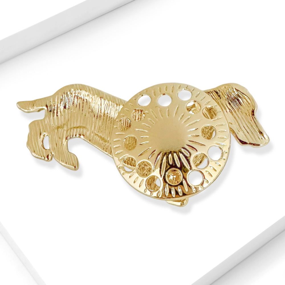 Broches En Alliage Strass Représentant Un Teckel Mignon Et Uni, Collection Simple h5Image4