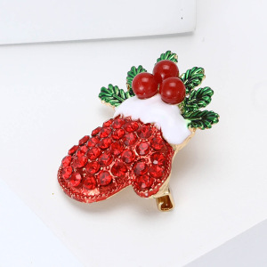 Broches De Noël Mignonnes En Alliage De Couleurs Assorties Avec Strass, Collection Luxueuse h5 Image5
