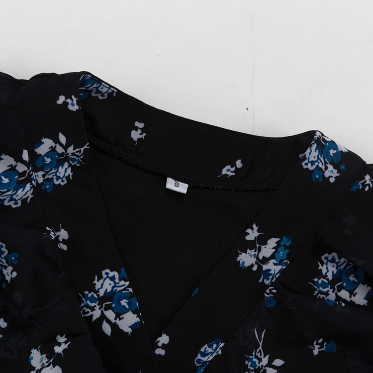 Robes Maxi Rétro À Imprimé Floral Et À Volants, Coupe Ajustée Image5