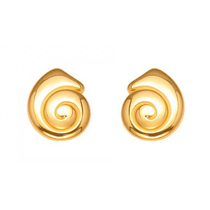 1 Paire De Boucles D'Oreilles Vortex En Acier Inoxydable Étanche, Couleur Or, Pour Femmes h5