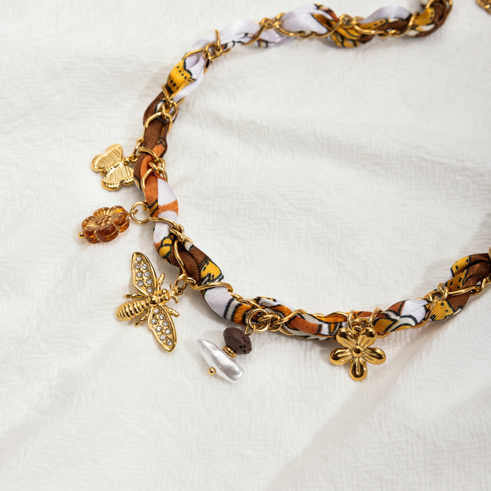Collier Pendentif Femme Chic Bee En Acier Inoxydable Étanche Couleur Or (1 Pièce) Image6