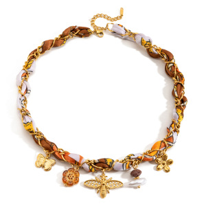 Collier Pendentif Femme Chic Bee En Acier Inoxydable Étanche Couleur Or (1 Pièce) h5 