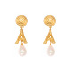 Boucles d'oreilles à pampilles dorées en forme de lettre