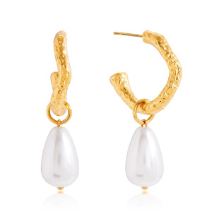 1 Paire De Boucles D'Oreilles Pendantes Élégantes Pour Femme, En Acier Inoxydable Étanche Couleur Or h5