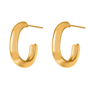 1 Paire De Boucles D'Oreilles Créoles Minimalistes Rondes En Acier Inoxydable Étanche Couleur Or Pour Femme h5