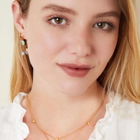 Collier double lune et étoiles