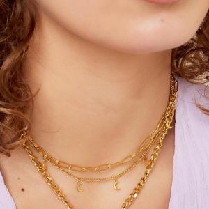 Collier Chaîne Lune Or h5 Image4