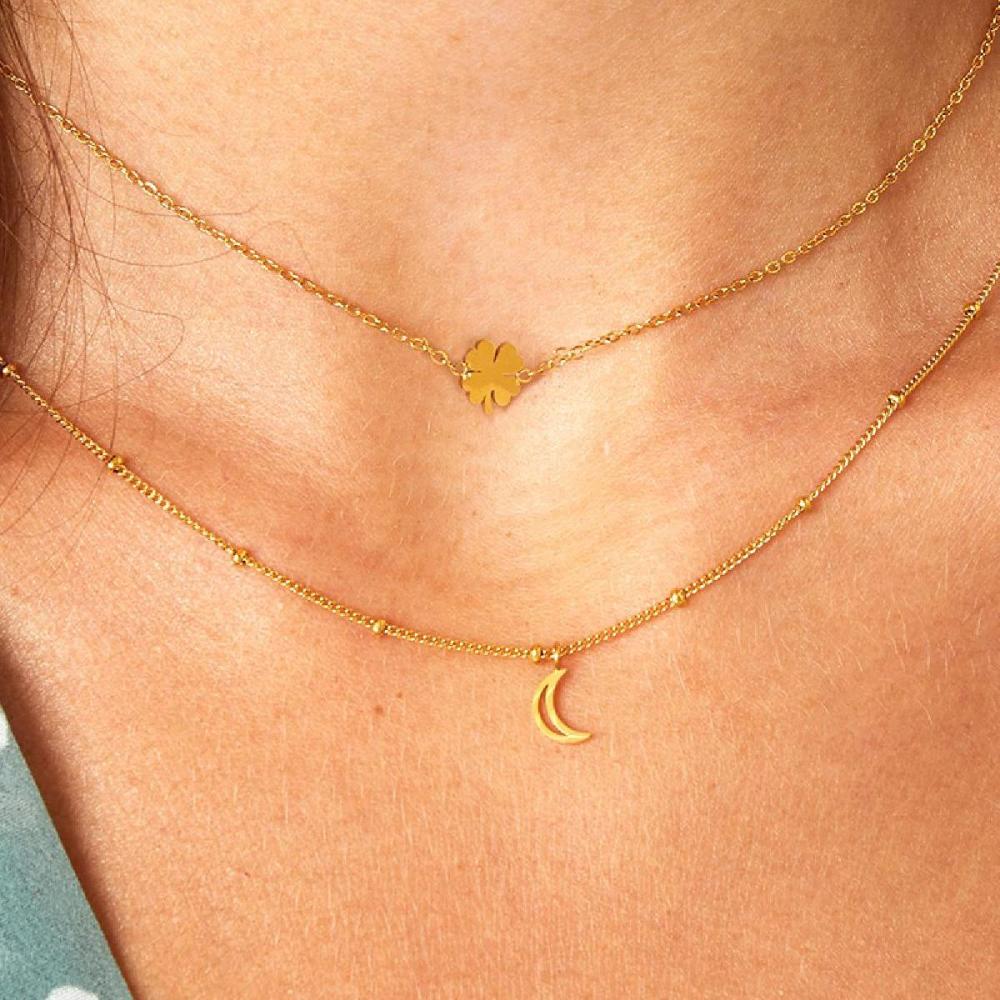 Collier Minimaliste Ouvert Lune Image3