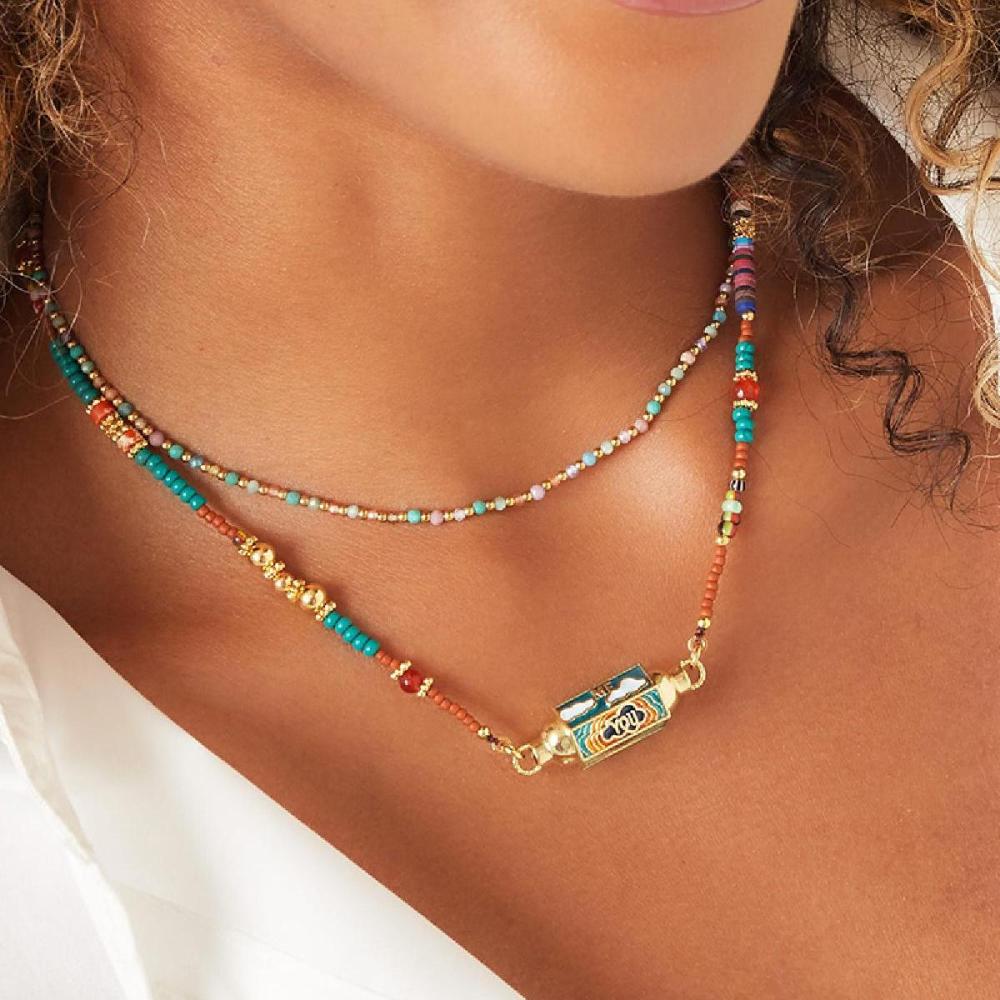 Collier De Perles De Pierres Colorées Image3