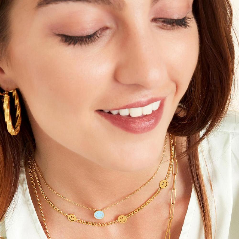 Collier En Acier Inoxydable Avec Trois Breloques Smiley Image4
