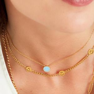 Collier En Acier Inoxydable Avec Trois Breloques Smiley h5 Image5