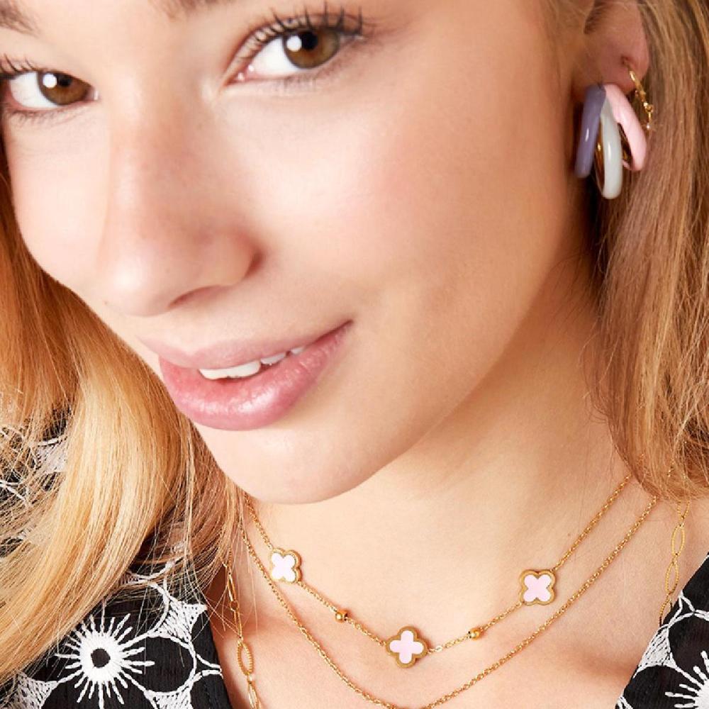 Collier Trois Trèfles Et Petites Boules Image3