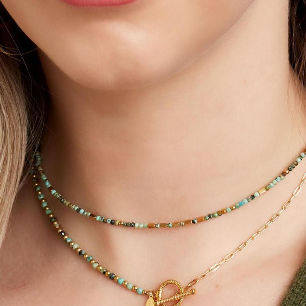 Collier En Acier Inoxydable Avec Perles Et Fermeture Ronde Image4