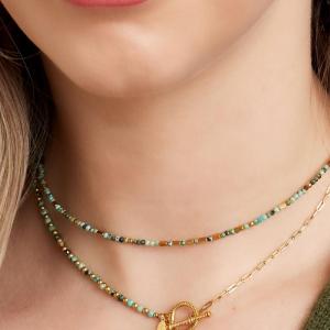 Collier En Acier Inoxydable Avec Perles Et Fermeture Ronde h5 Image4